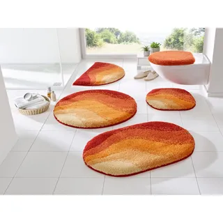 Badematte GRUND Gr. 4, orange (terrakotta), WC-Vorleger quadratischmit Ausschnitt (50cm x 50cm), 1 Stk., Badematten, Badematte