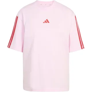 adidas Essentials 3-Stripes Boyfriend T-shirt clear pink/Pure ruby, XS