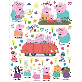 Peppa Pig Auto Kinderzimmer Wandstickers, Wandtattoo junge deko von AG Design | 65 x 85 cm | ADK 2360