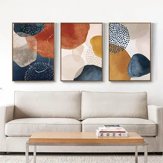 MKHFUW 3er Set Abstrakte Botanische Blatt Gedruckt Poster - Wandkunst Boho Linie Zeichnung Frau Kein Rahmen (Design 03, 3 Stück - 50 x 70 cm)