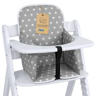 Totsy Baby Sitzverkleinerer für Hochstuhl Baby Sitzkissen Stuhl - Kinder Sitzauflage für Hauck und Stokke Kinderhochstuhl High Chair Cover für Kinderstuhl Babystuhl und Hochstühle Sterne und Grau