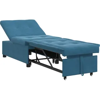vidaXL Schlafsofa Blau 194 x 67 x 82 cm Samt - Blau