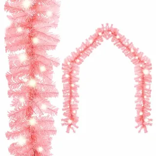 The Living Store Weihnachtsgirlande mit LED-Lichtern 20 m Rosa - Rosa