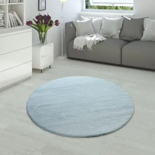 Paco Home Fellteppich »Rabbit 780«, rund, Kunstfell, Kaninchenfell-Haptik, echter Kuschelteppich, Uni-Farben