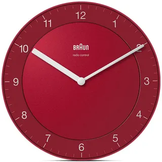 Braun Klassische Funkwanduhr 20 cm BC06R-DCF Rot
