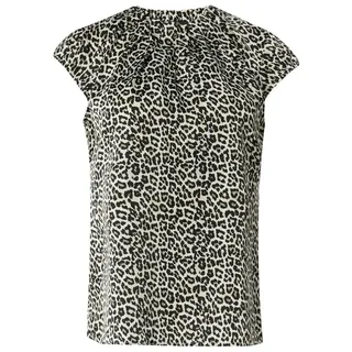 Comma, Gemusterte Satinbluse Beige 36
