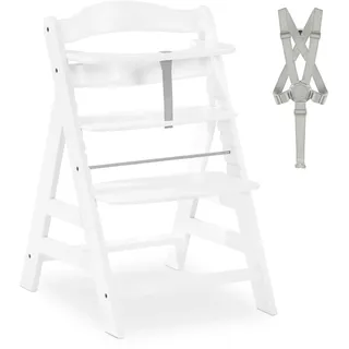 hauck Hochstuhl Alpha+ Holz Baby mitwachsend ab 6 Monaten bis 90 kg, White