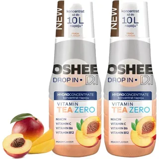 OSHEE Tropfen Eistee Pfirsich Zero Sirup 500ml, 2 Stück