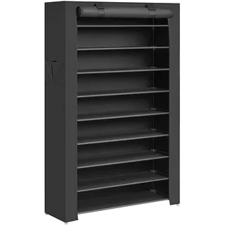 Songmics Schuhregal 28 x 88 x 160 cm schwarz / schwarz
