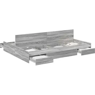 vidaXL Aufbewahrungsbettgestell Graues Sonoma 140 x 200 cm - Grau