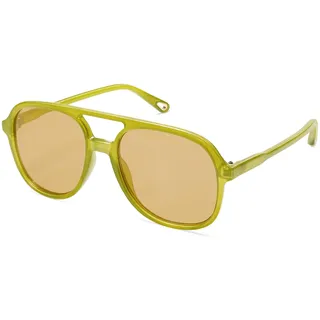 SOJOS Sonnenbrille Herren Damen Retro, Vintage Polarisiert Verspiegelt Groß Eckig 70er Jahre Rechteckig Unisex UV400 Schutz Brille SJ2174, Olivgrün/Braun