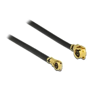 DeLOCK 89647 Koaxialkabel MHF (I-PEX) MHF IV/HSC MXHP32 0,3 m Schwarz, Gold – Koaxialkabel (MHF (I-PEX), MHF IV/HSC MXHP32, Kurve, 0,3 m, Schwarz, Gold)