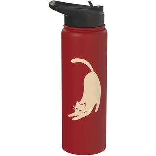 90er Jahre Y2K Niedliche schlafende Kater Katze Stretching Stainless Steel Insulated Water Bottle