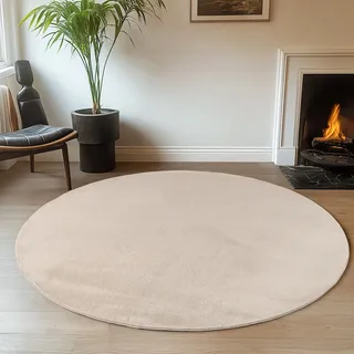 Ayyildiz JOY 1400 Kurzflorteppich Ø 200 cm Beige