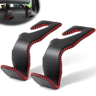 LivTee Kopfstützenhaken aus Leder, Rot