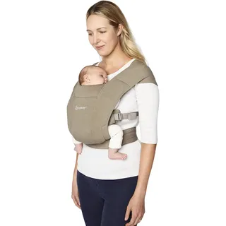 Ergobaby Embrace Babytrage für Neugeborene ab Geburt Extra Weich, Bauchtrage Baby Tragetasche Ergonomisch, Soft Olive