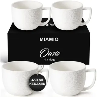 MiaMio Kaffeetasse 0,45 l Weiß 4 St.