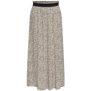 ONLY Damen Onlvenedig AOP Life Long Skirt WVN Noos Maxirock, Silver Mink/AOP:lina Small Leo, S EU