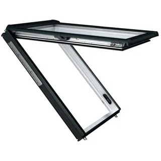 Roto Designo Quadro R89GK WD AL Klapp-Schwingfenster aus Kunststoff 3-fach Verglasung mit Eindeckrahmen