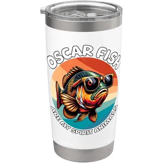 Pfauenaugenbuntbarsch Spirit Animal Oscar Buntbarsch Doppelwandiger Edelstahl-Thermobecher