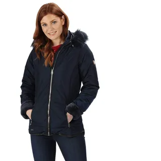Regatta Damen Whitley Wasserabweisende & Thermo-Guard Isolierte Kunstfell Kapuze Winterjacke Baffled/Quilted 16 navy