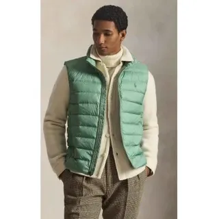 Polo Ralph Lauren für Herren. 710967775010 Colden faltbare Daunenweste grün (XL), Draußen, Recyceltes Polyester