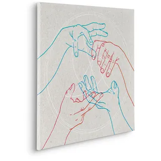 KOMAR »Glory Hands - Größe 60 x 60 cm« Natur 1 Stk. tlg. Keilrahmenbild mi Echtholzrahmen