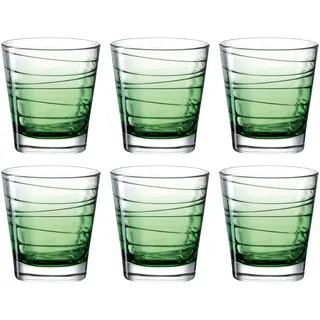 Whiskyglas LEONARDO "VARIO STRUTTURA", grün, H:9cm Ø:8,3cm, Glas, Trinkgefäße, Whiskyglas, 250 ml, 6-teilig