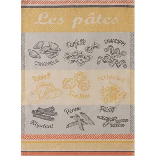 Coucke Bedrucktes Baumwoll-Jacquard-Geschirrtuch, Pasta-Sorten, 50 x 75 cm