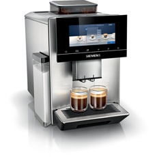 SIEMENS EQ900, vollautomatische Kaffeemaschine mit Mühle, BaristaMode, eGrinder, beanIdent System, 6.8" iSelect Display, Home Connect App, Edelstahl, TQ905R03