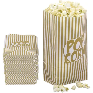 Relaxdays Popcorntüten 144 St. gold/weiß