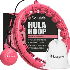 Hula Hoop Adult Weight Loss and Massage, 24-Piece Hula Hoop for Weight Loss, Trains Hips, Legs, Buttocks, Hoopie That Never Falls, Hula Hoop with Weight Ball Including Bag