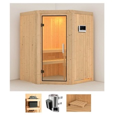 Bild von Sauna »Nanna«, (Set), 3,6-kW-Plug & Play Ofen mit externer Steuerung beige