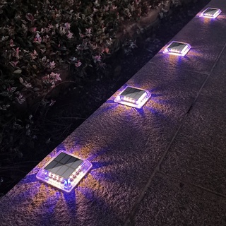 Lacasa Solar Bodenleuchten Aussen, 4 Stück Solarleuchten für Außen 30LM Solarlampen IP68 Wasserdicht Auto ON/OFF LED Wegeleuchten für Garten Rasen Terrasse Hof, Mischfarben (Warmweiß + Blaues Licht)