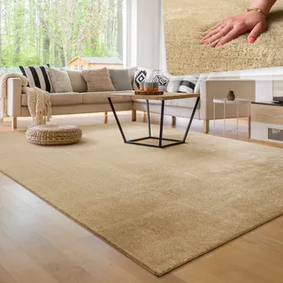 Paco Home Cadiz 630 Kurzflorteppich 140 x 200 cm beige