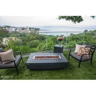 Elementi Gasfeuerstelle "Vancouver" in Beton-Optik anthrazit 142 x 81 x 36 cm (L x B x H)