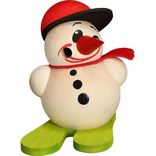 seiffener volkskunst eg schauwerkstatt Seiffener Volkskunst | Basecap ca. 9 cm | Schneemann | Original Erzgebirge | 19601 | mit Ski und HxBxT 9x6x7,5cm NEU