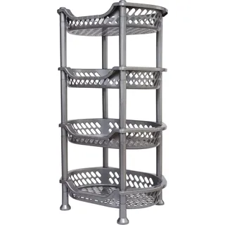 DanDiBo Küchenregal stapelbar Kunststoff Obstregal 93872 Küchenkorb Stapelkorb Gemüsekiste Gemüseregal Grau Stapelregal Stapelbox Küche - Grau, Schwarz