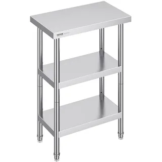 Vevor Lebensmittel-Zubereitungstisch Edelstahl 356 x 61 x 86,4 cm