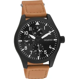 Oozoo Herren Armbanduhr orange Analog Timepieces Lederarmband D2UOC11007