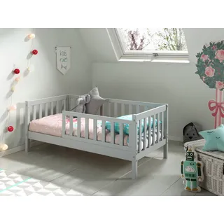 Vipack Kinderbett Juniorbett 70 x 140 cm Kiefer massiv hellgrau lackiert grau
