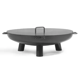 Set: Feuerschale Bali D 80 cm + Deckel D 80,5 cm komplette Feuerstelle aus Stahl