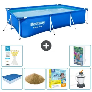 Bestway Steel Pro Rechteckig - 300x201x66 cm - 7-teilig S170 - Blau