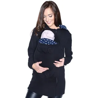 Tragejacke / Fleecepullover für Tragetuch Tragepullover für beide 3073A (44, Schwarz)