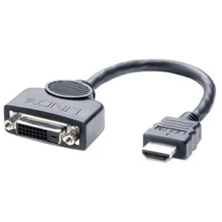 Lindy HDMI Stecker auf DVI-D Buchse Adapterkabel 0,20 m Schwarz