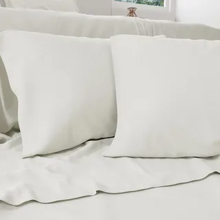 PETTI Artigiani Italiani - Perkal-Bettwäsche, Bettlaken für Doppelbett, Baumwolle, Perkal, Bettwäsche-Set für Doppelbett, weiße Bettwäsche, 100% Made in Italy