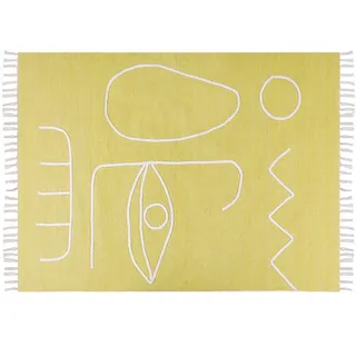 Beliani Outdoor-Teppich Yavu 200/140 cm , Kunststoff , Abstrakt , Rechteckig , 140x200 cm , Teppiche und Böden, Teppiche, Outdoorteppiche