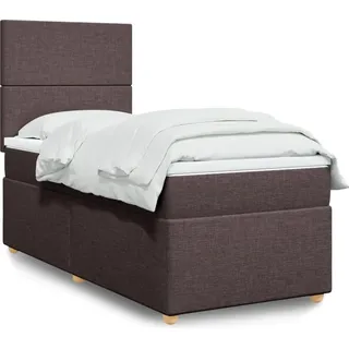 Langlebige Boxspringbett mit Matratze Dunkelbraun 90x190 cm Stoff Gästebett mit Lattenrost Möbel5066060 - Braun