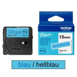 Brother Btag-L33 Beschriftungsband, 12mm, blau/hellblau (BTAGL33)