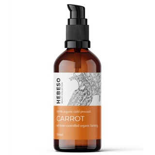 HEBESO Karottenöl 100% Bio Kaltgepresst, Öl, 100ml | Sichtbare, schöne Bräune | Leicht zu verteilen | schützt vor schädlichen UV-Strahlen | stellt ihre Elastizität, Weichheit und Glätte wieder her